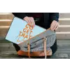 Blauw - Oranje - Tekst laptophoes neopreen klein -tas