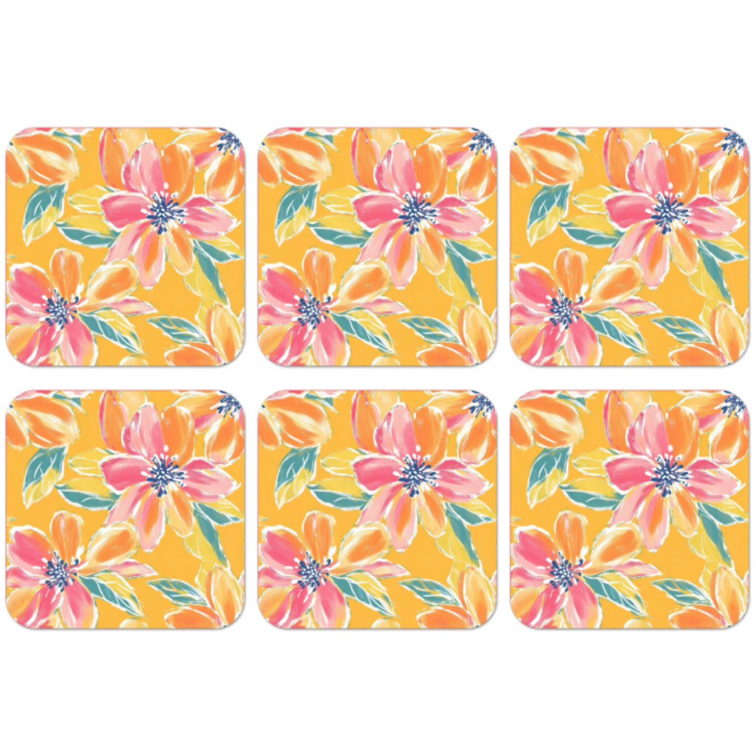 Textuur - Bloemen - Kleurrijk onderzetter kurk middel 366 -zkaufland3dotto