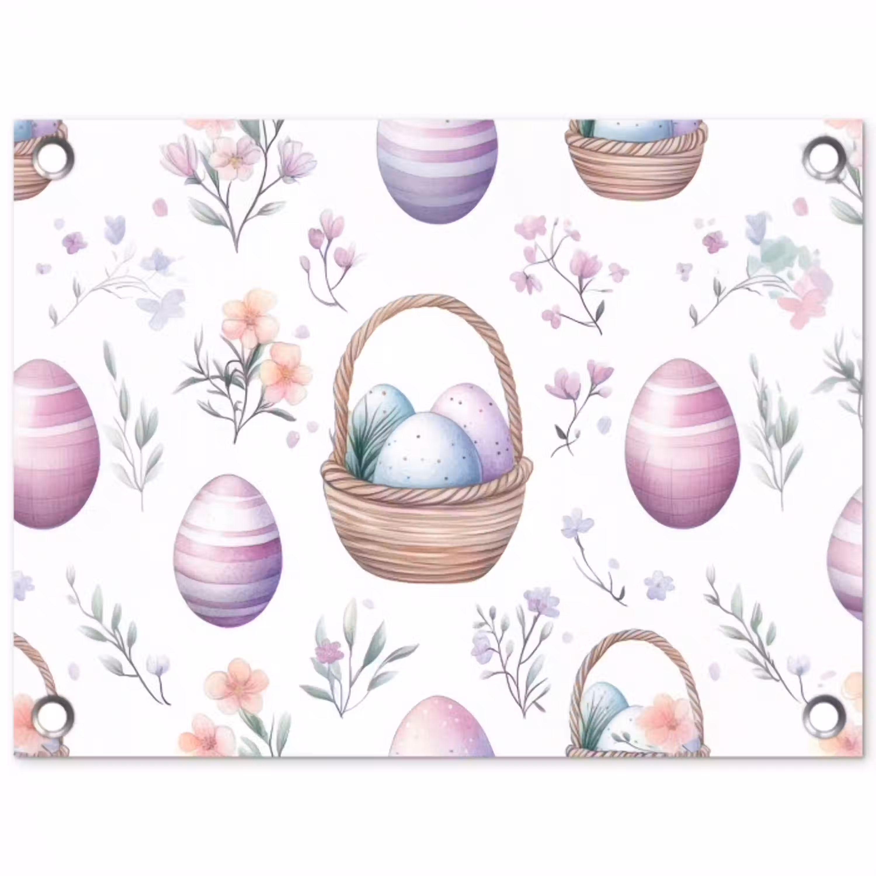 Bloemen - Paaseieren - Patroon tuinposter los doek klein -3d