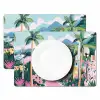 Kleurrijk - Huizen - Heuvels - Roze Placemat vinyl groot -zzsfeer2_Kitchenyeah-website