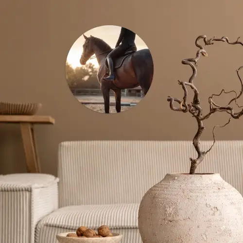 Harmonie - Ruiter - Zon Wandcirkel behangsticker klein -sfeer1