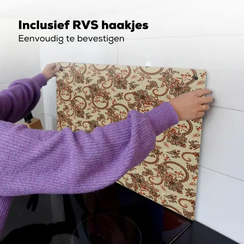 Warm - Bloemen - Groen - Rood Inductie beschemer met haakjes klein 777 -ky-ophangen-nl