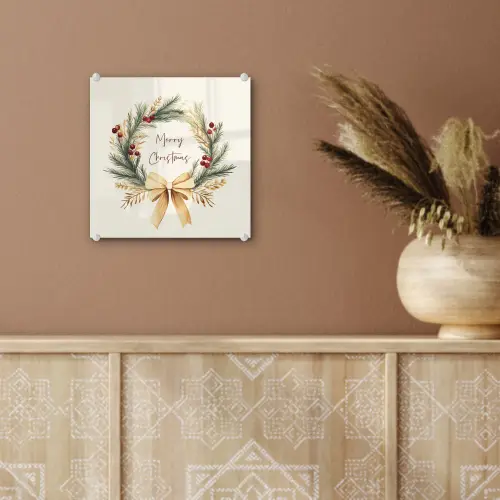 Kerstkrans - Kerst - Goud - Beige plexiglas 5mm klein -sfeer5