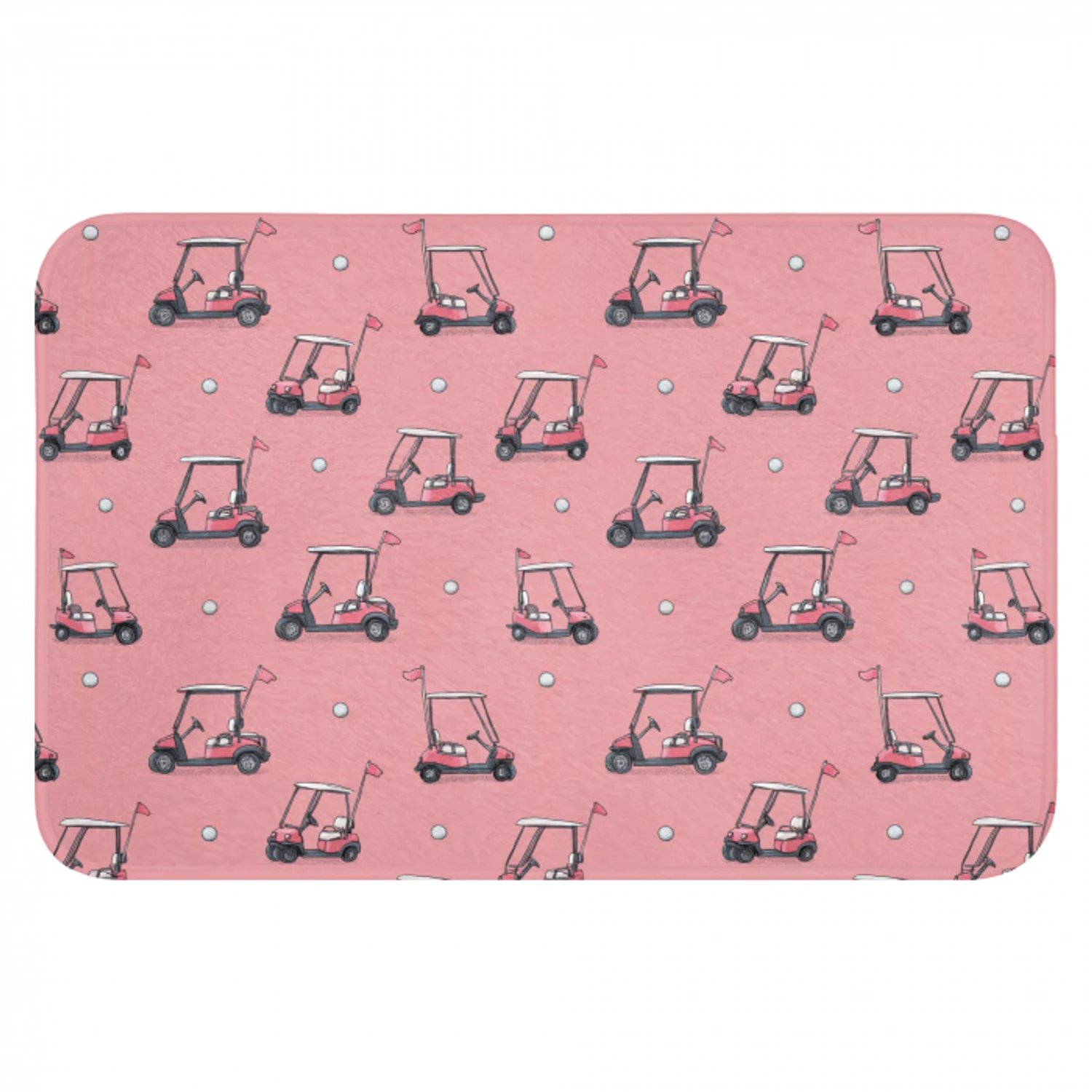 Golfkar - Retro - Roze Badmat klein 997 -3d