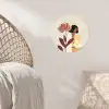 Vrouw - Minimalistisch - Bloem Wandcirkel behangsticker klein -sfeer4