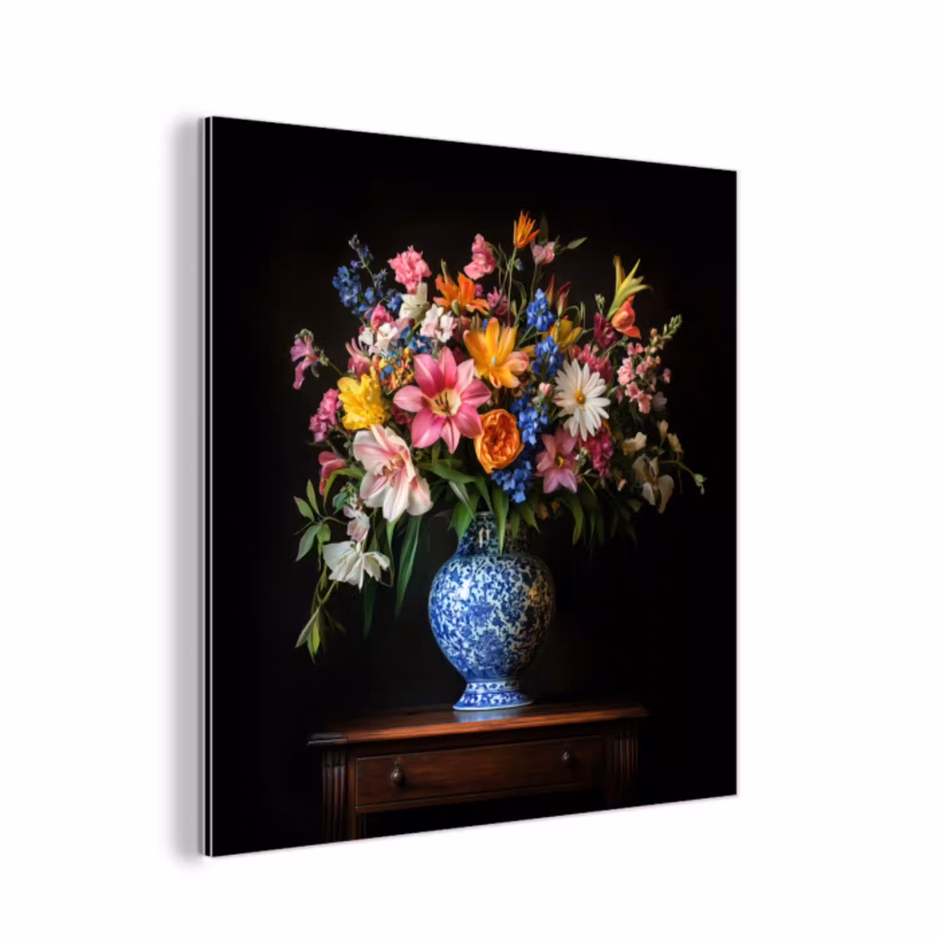 Kleur - Vaas - Bloemen - Boeket aluminium wit klein -3d