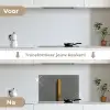 Potlood - Schilderij - Geel keuken achterwand spatscherm klein -voor_na_NL