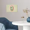 Bloemen - Illustratie - Geruit - Groen poster papier klein -sfeer3