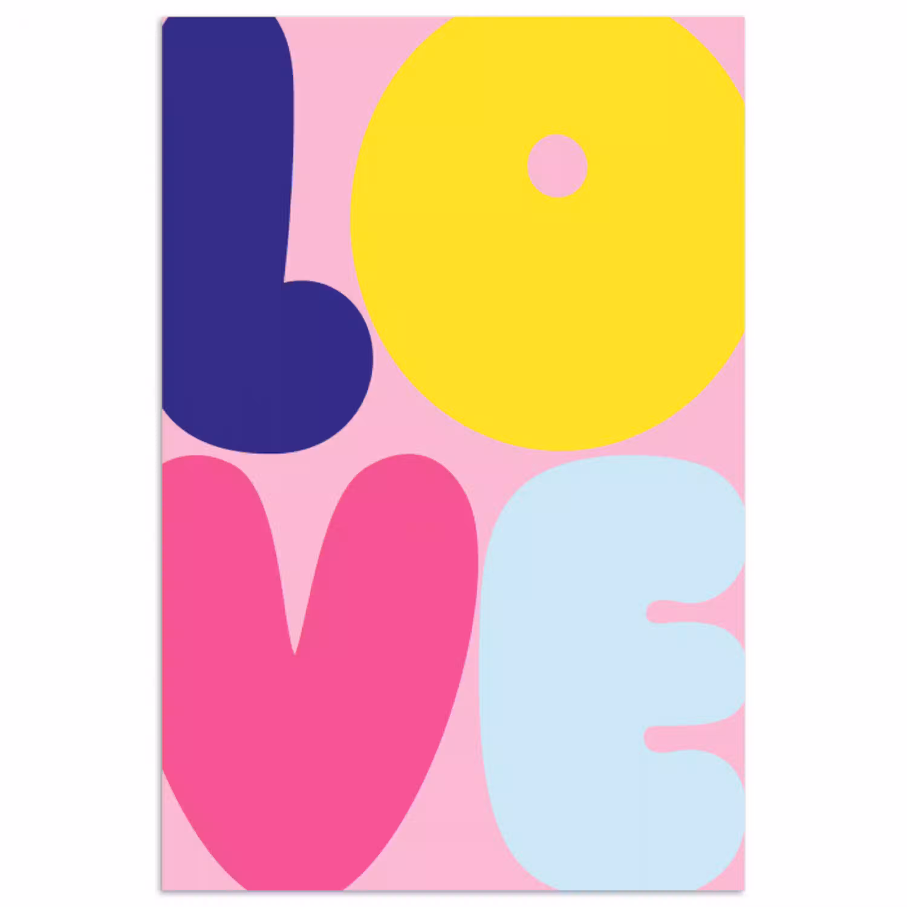 Love - Valentijn - Kleurrijk poster papier klein -3d