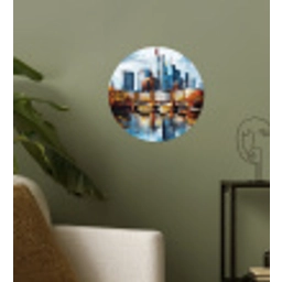 Bomen Frankfurt- Stad - Skyline - Brug Wandcirkel behangsticker klein -sfeer2
