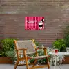 Roze - Strepen - Koffie - Maandag Tuinposter op houten frame 2 cm dik klein -sfeer3