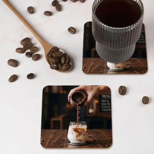 Espresso - Melk - Café onderzetter kurk middel -sfeer2