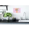 Vaas - Gestreept - Bloemen - Oranje Muursticker klein -keuken