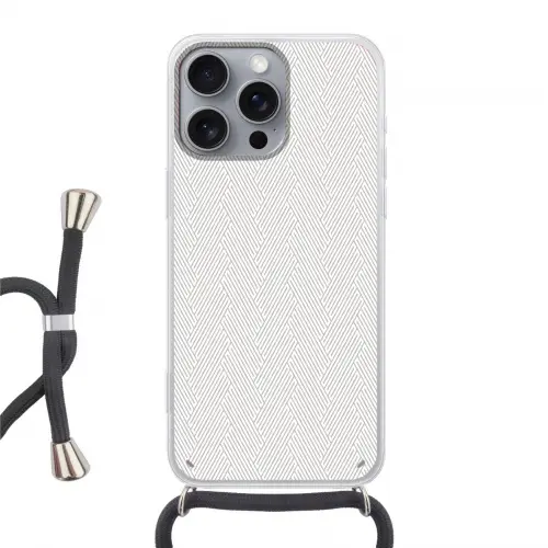 Grafisch - Patroon - Modern Hoesje iPhone 16 Pro Max met koord klein 804 -3d