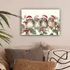 Uilen - Tak - Hulstblaadjes - Kerstmuts canvas 2cm klein -sfeer1