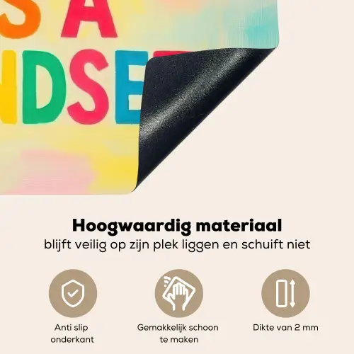Quote - Lucky - Regenboogkleuren Inductie beschemer met haakjes middel -ky-onderkant-nl