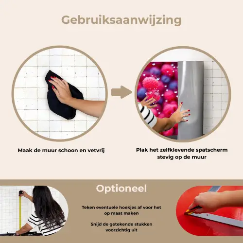 Frambozen - Bessen - Roze - Blauw keuken achterwand spatscherm klein 900 -gebruiksaanwijzing_NL