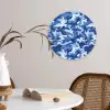 Blauw - Camouflage - Golvend Wandcirkel plexiglas klein 852 -sfeer4