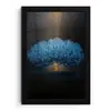 Boom - Blauw - Bladeren - Penseelstreken fotolijst zwart zonder passe partout klein -3d
