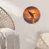 Walvis - Zon - Zee Wandcirkel kunststof plaat 5mm dik klein -sfeer5
