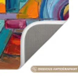 Abstract - Cirkels - Schilderij - Kleurrijk - Dynamisch Badmat klein -USP_AntislipFR