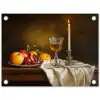 Fruit -  Stilleven - Wijn - Kaars tuinposter los doek klein -3d