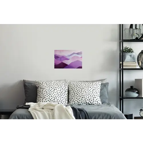 Abstract - Heuvels - Landschap - Paars Muursticker klein -slaapkamer