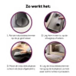 Bloemen - Bollen - Roze Inductie beschermer vinyl 3mm klein -zzzzzzz-cc-werking