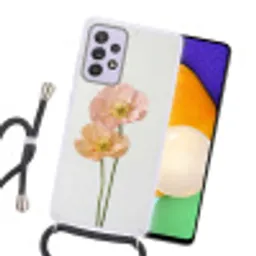 Papavers - Botanisch - Roze Hoesje Samsung Galaxy A52 5G met koord klein -sfeer1