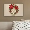 Deurkrans - Strik - Kerst - Rood - Groen canvas 2cm klein -sfeer3
