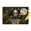Vrouw - Bladeren - Goud - Vlinders Placemat vinyl groot -zzzproduct_Kitchenyeah-website