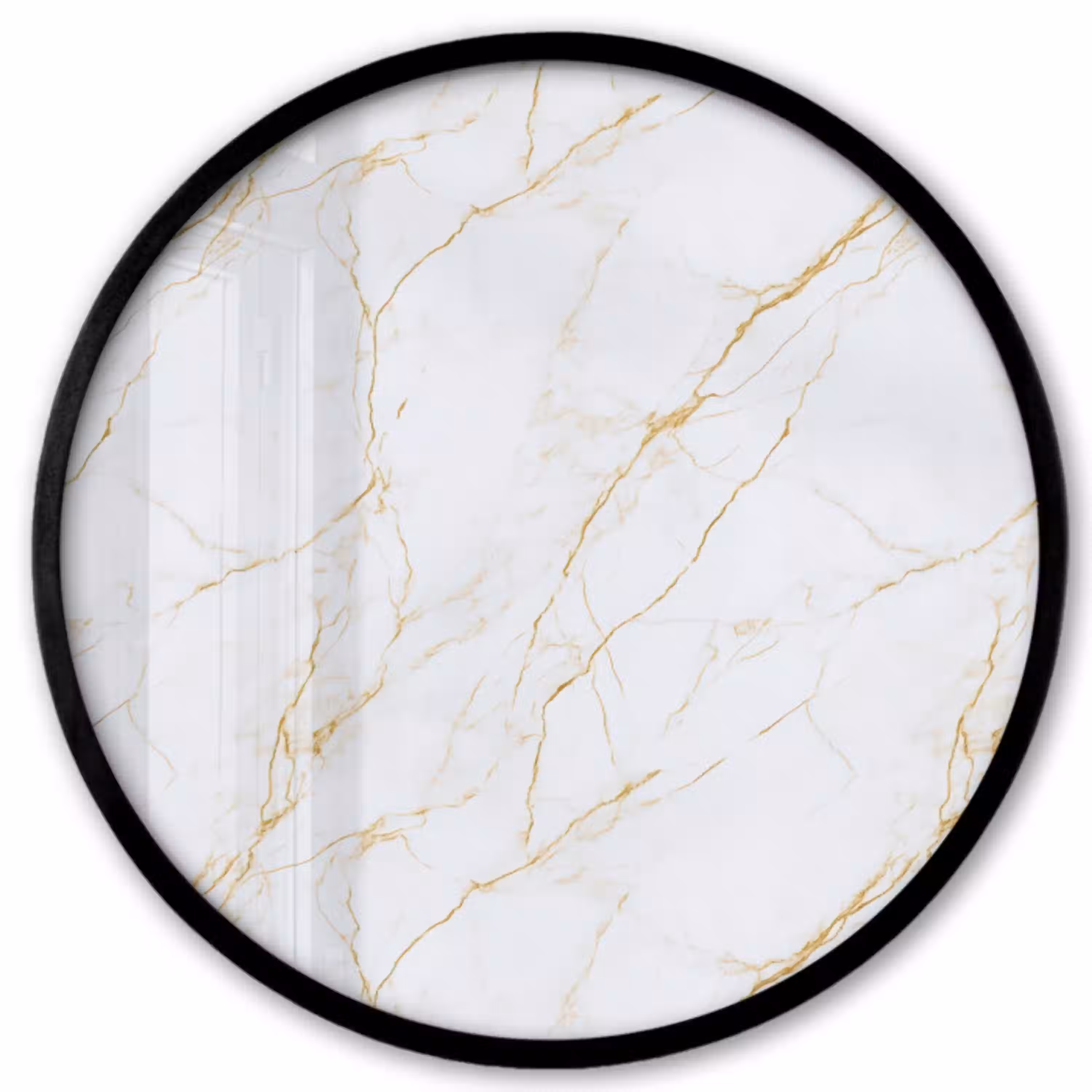 Wit - Marmer - Goud - Luxueus Fotolijst rond zonder passe partout klein 856 -3d