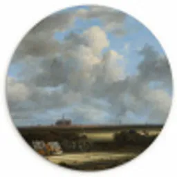 Gezicht op Haarlem met bleekvelden - Schilderij van Jacob van Ruisdael Wandcirkel kunststof plaat 5mm dik klein -3d