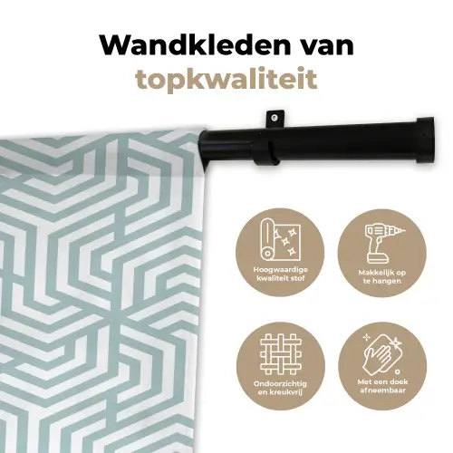 Patronen - Abstract - Driehoek - Geometrie Wandkleed katoen klein 269 -sfeer2