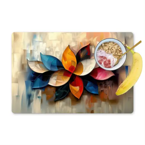 Bloem - Abstract - Kleurrijk - Bladeren Placemat vinyl groot -zzzproduct_Kitchenyeah-website