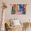 Geel - Blauw - Oranje - Huis Wandkleed katoen klein -wsfeer5_kind