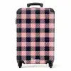 Geruit dambordpatroon in roze en zwart NBS - Handbagage koffer - Kinderen Unisex middel -productfoto_recht
