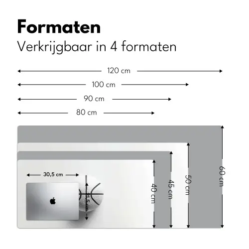 Basketbal - Wit - Schaduw - Lijnen Muismat XXL klein -sfeer5