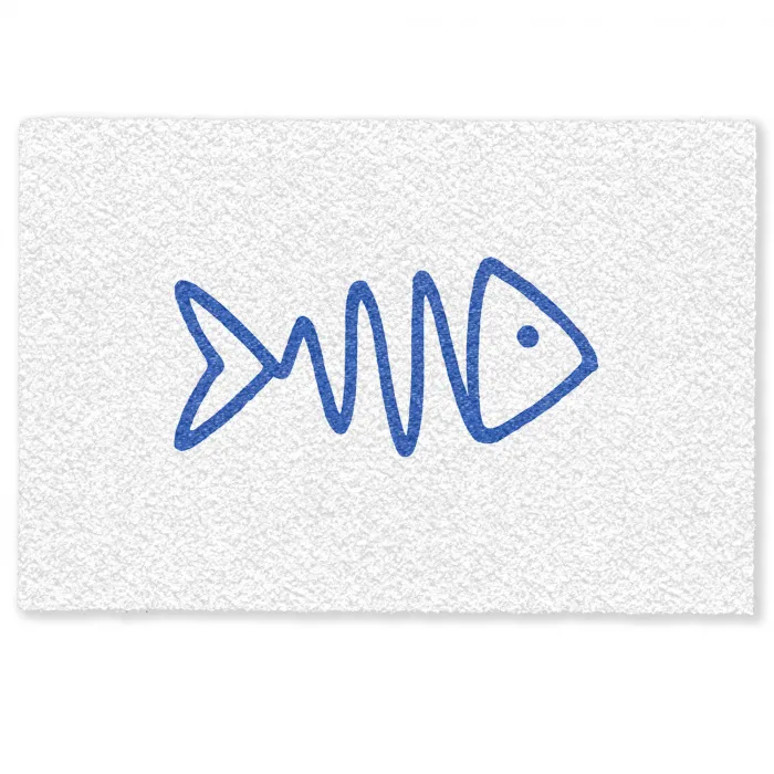 Vis - Minimalistisch - Blauw - Lijn Deurmat klein -zkaufland3d