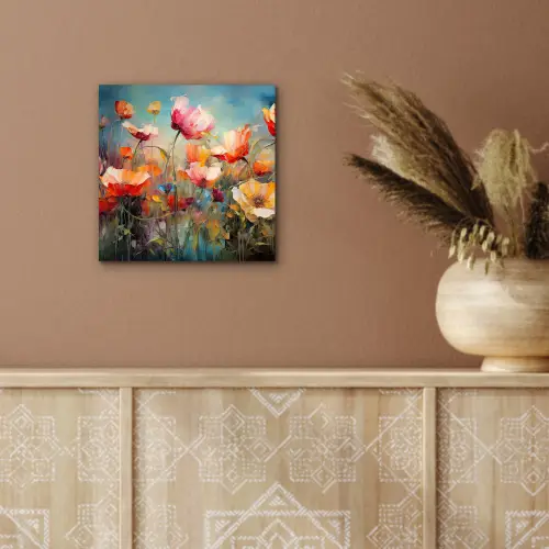 Bloemen - Watercolor - Kunst - Botanisch - Natuur aluminium wit klein -sfeer4