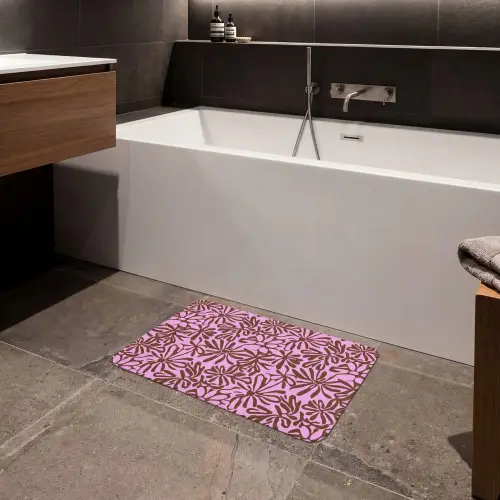 Organisch - Patroon - Roze Badmat klein 997 -sfeer3