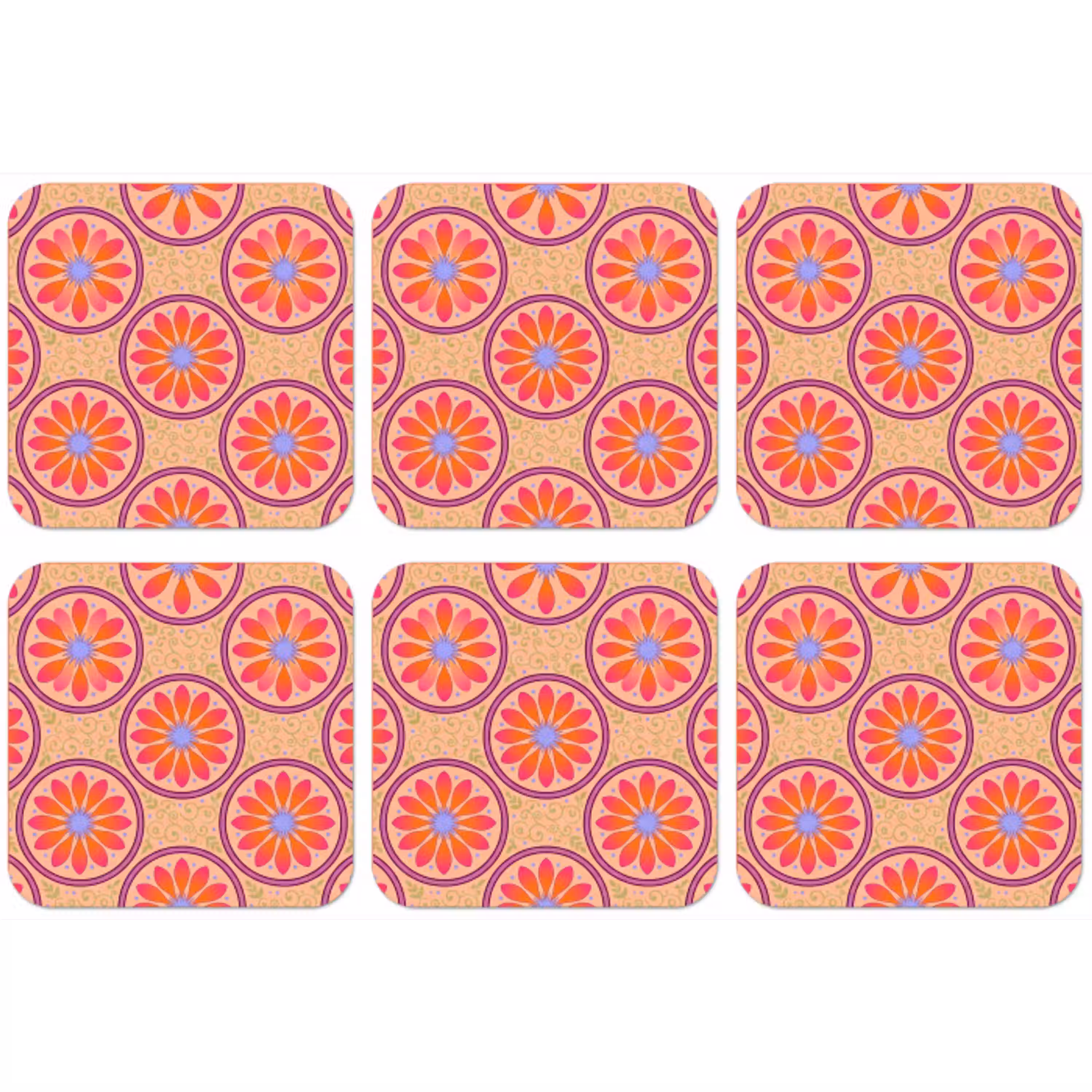 Patroon - Bloemen - Decoratief - Kleurrijk - Modern onderzetter kurk middel -zkaufland3dotto