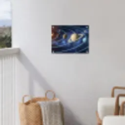 Ruimte - Zonnestelsel - Blauw tuinposter los doek klein -sfeer8