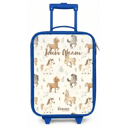 Patroon van veulens in beige en bruin kleuren Kinderkoffer - Blauw klein -zz3dotto