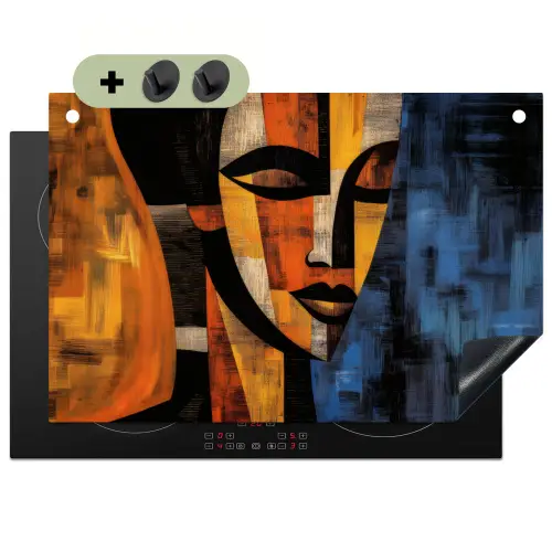 Abstract - Portret - Kleurvakken Inductie beschemer met haakjes klein -3d