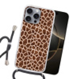 Giraf - Vacht - Klassiek - Bruin Hoesje iPhone 16 Pro Max met koord klein -sfeer1