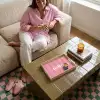 Roze - Gestreept - Belle Dienblad Rechthoek middel -sfeer3