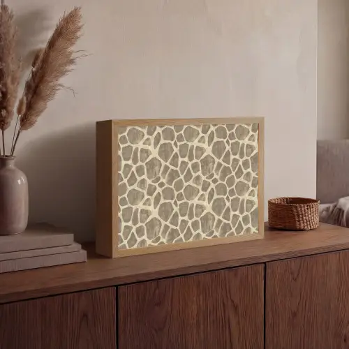 Giraf - Patroon - Beige - Bruin Light Box met batterij (Wandlamp) middel 907 -sfeer2