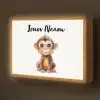 Aap - Baby - Jungle dieren Light Box met batterij (Wandlamp kind) middel -z3d_website