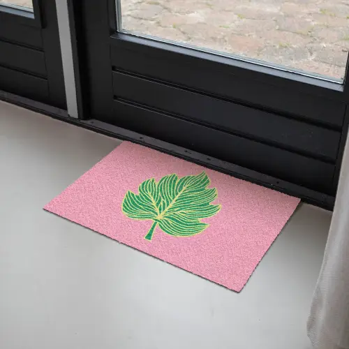 Blad - Groen - Illustratie - Minimalistisch Deurmat klein -sfeer2